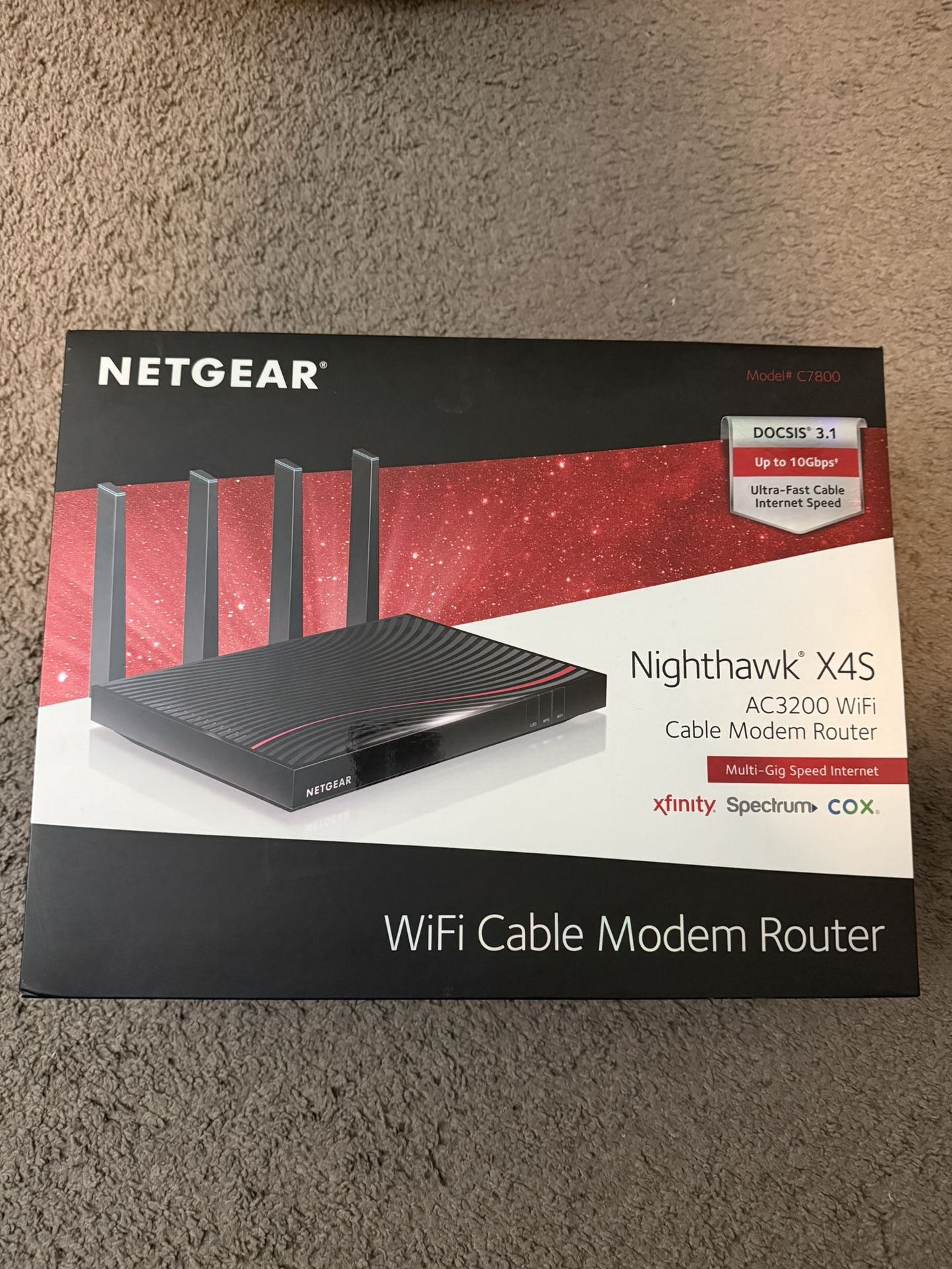 NETGEAR Nighthawk Cable Modem WiFi Router Combo (C7800)