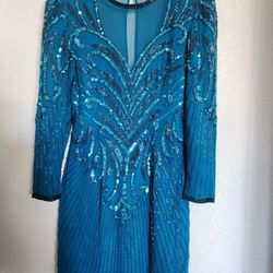 AJ Bari Petite vintage beaded tourquoise blue silk dress for Sale in Garden  Grove, CA - OfferUp