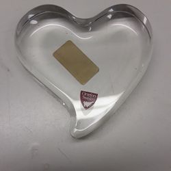 Orrefors Sweeden Heart Shaped  Chrystal Paperweight 