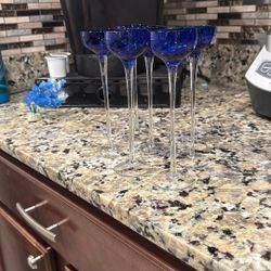 Crystal Colbalt Blue To Clear Glasses