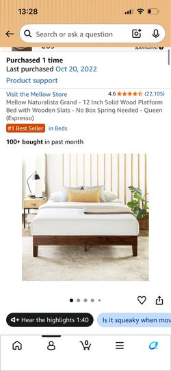 Queen bed and bed frame