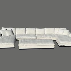 2 Custom White Cloud-Style Sectionals + Ottomans, MUST GO BY FEB 1, OBO