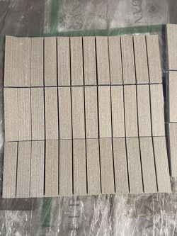 1x4 Porcelain Mosaic Fabric Look