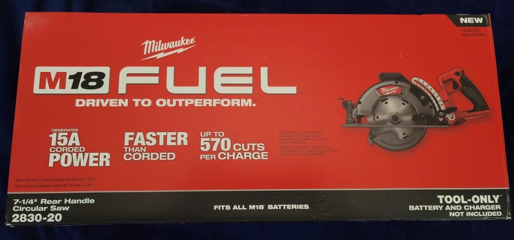 MILWAUKEE 2830-20 CIRCULAR SAW M18 FUEL NEW $220  