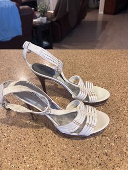 Woman’s Guess by Marciano White Strappy Heels