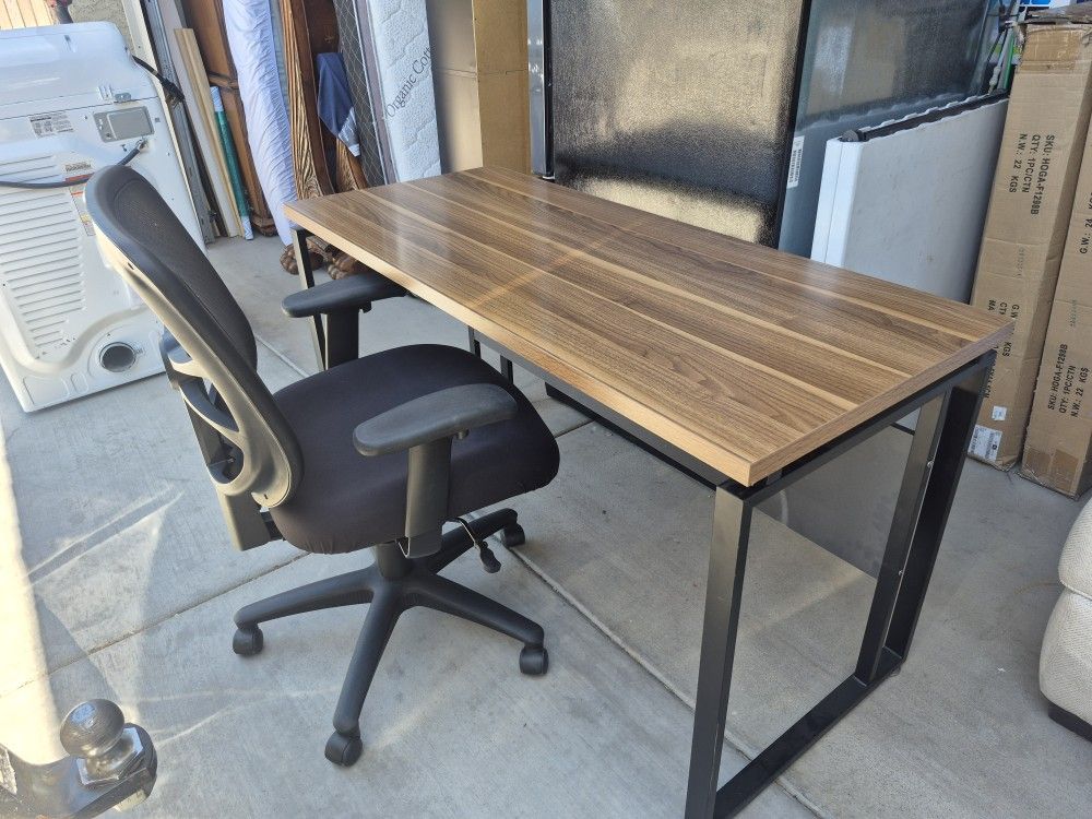 Desk and Chair In Very Good Condition// 55" Length X 24" Depth and 30" Height