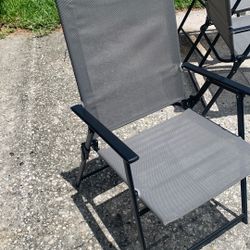 Three Outdoor mesh Folding Chairs Excellent Condition 