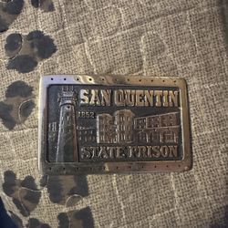 san quentin brass bronze  buckle 1961 