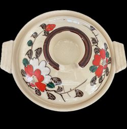 Japanese Vintage Mid-Century Donabe Glazed Hot Clay Pot