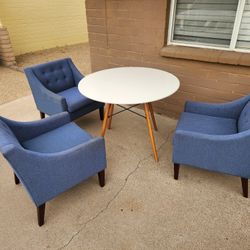Modern Round Table & 3 Seats Set