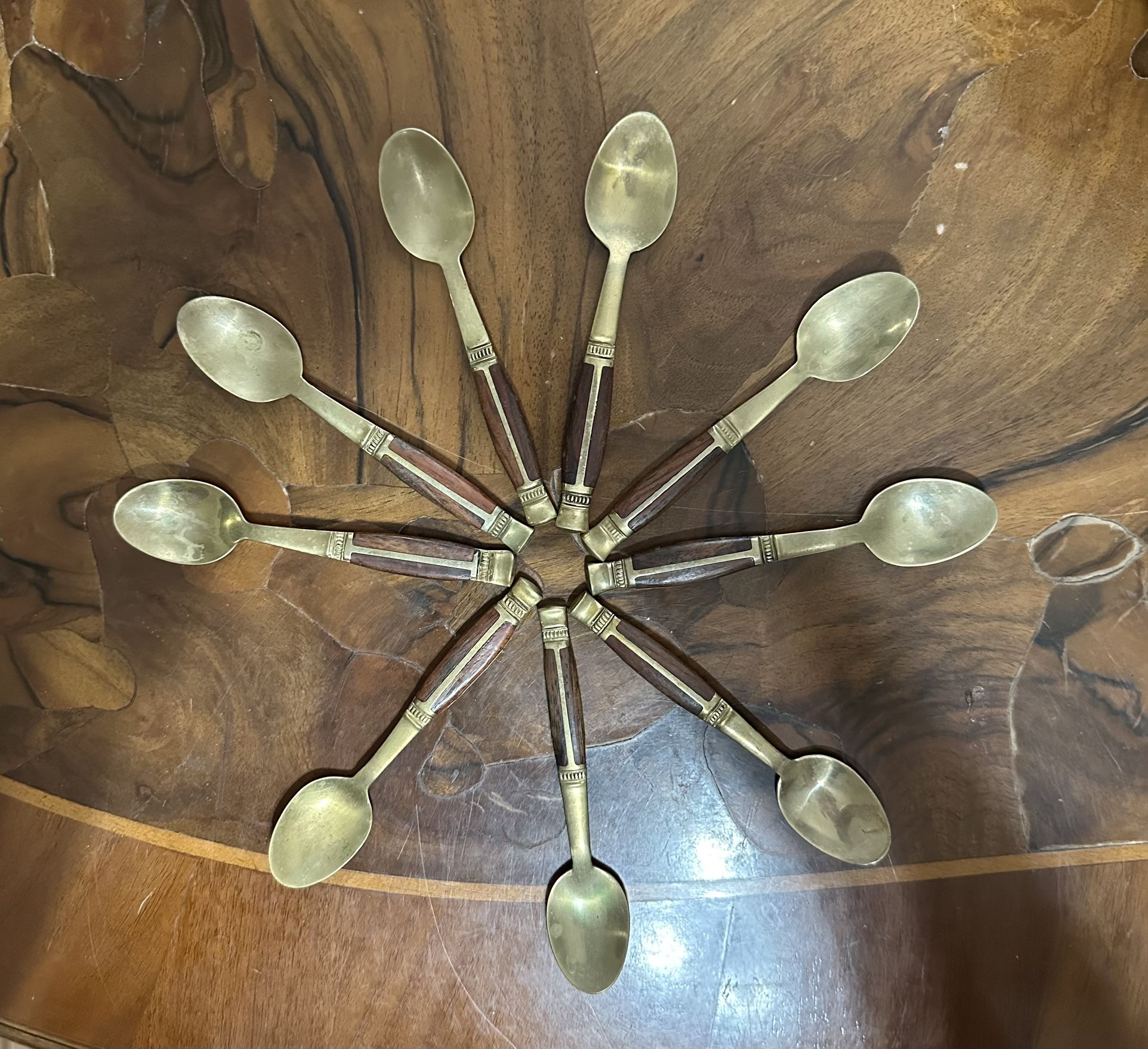 Vintage Set Of 9 Small Dessert Or Jelly Spoons