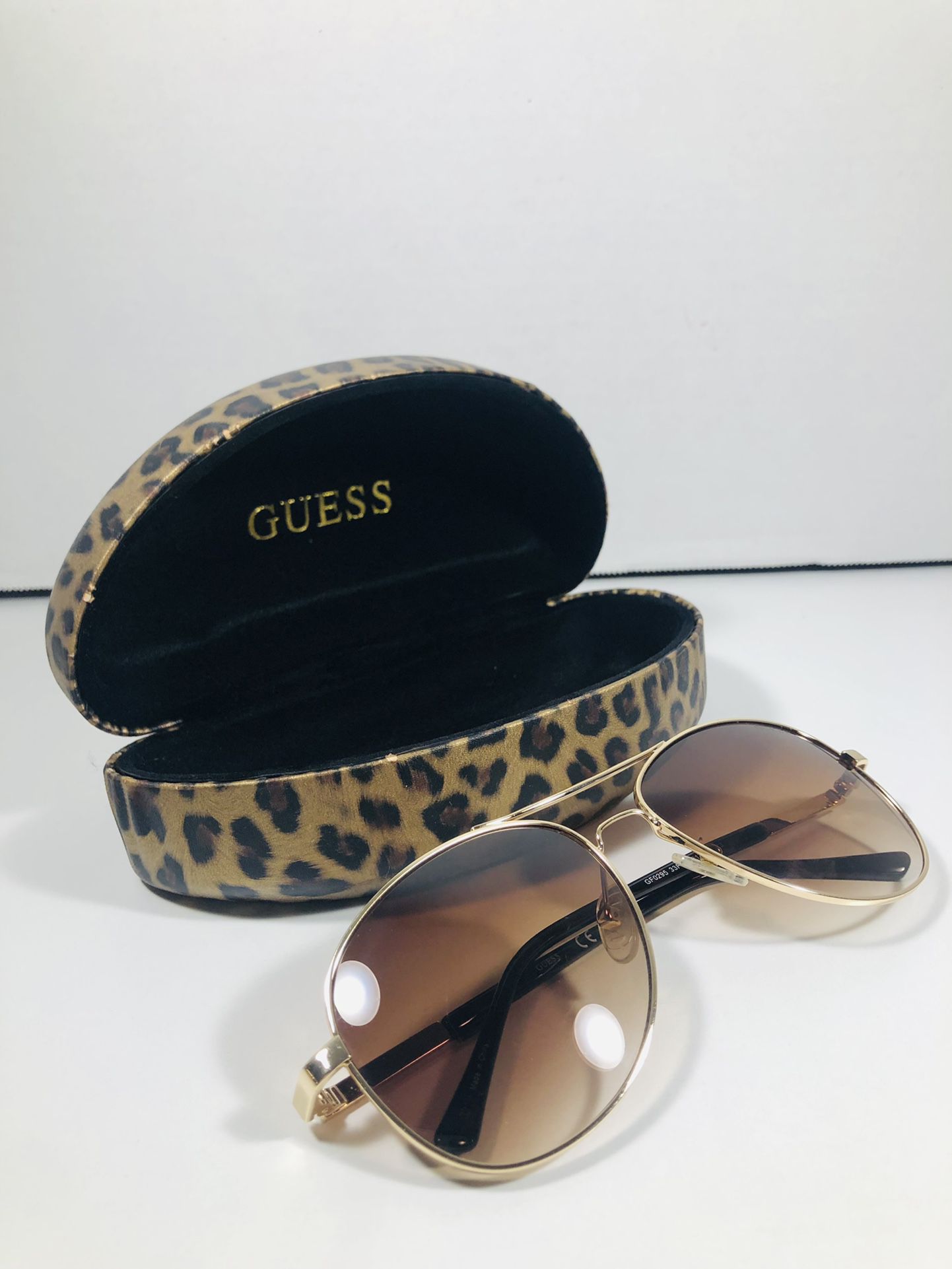 GUESS GF 0295 AVIATOR Brown Gold  Authentic Women Sunglasses Used