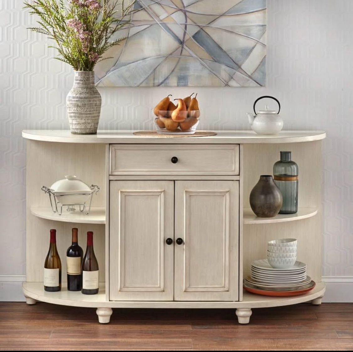 New Antique White Sideboard Buffet Server Entryway Storage