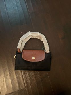 Black  small longchamp tote min bag