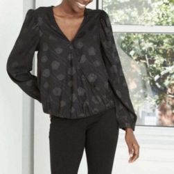 Womens XL Satin Floral Top-Decatur And Tropical