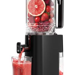 Brand new Cold Press Juicer, 5.5" Wide Feed Chute Juice Machine, High Juice Yield, Slow Masticating Juicer for Whole Vegetables & Fruits, Black