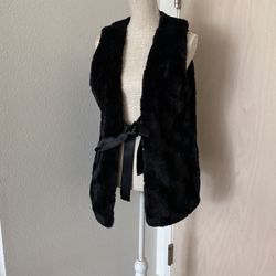 Max Studio Black Faux Fur Vest