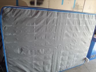 Used Mattress with Blue Trim