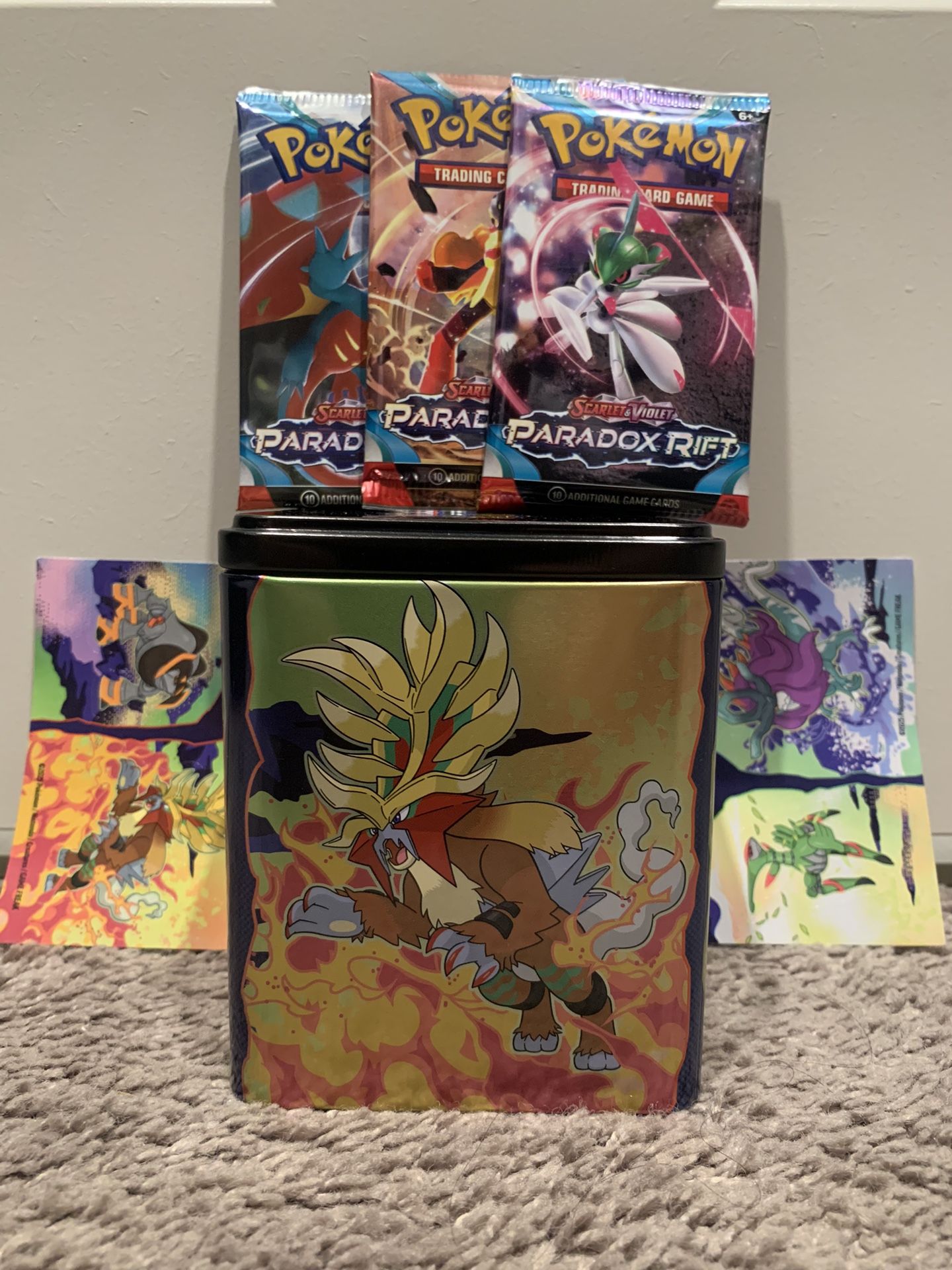 Pokemon - 3 Booster Packs + Tin - $16