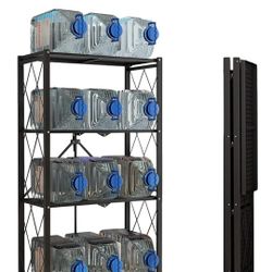 Storage Shelves, Closet Organizers and Storage 4-Shelf Foldable Metal Shelving Units 28" W x 14" D x 50" H for Garage Kitchen Bakers, Collapsible Orga