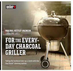 Weber Original Kettle Premium 22-in W Black Kettle Charcoal Grill