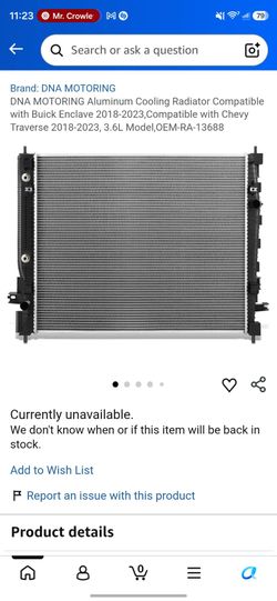 Chevy Traverse Radiator