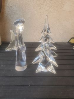 Lead crystal Christmas tree and angel