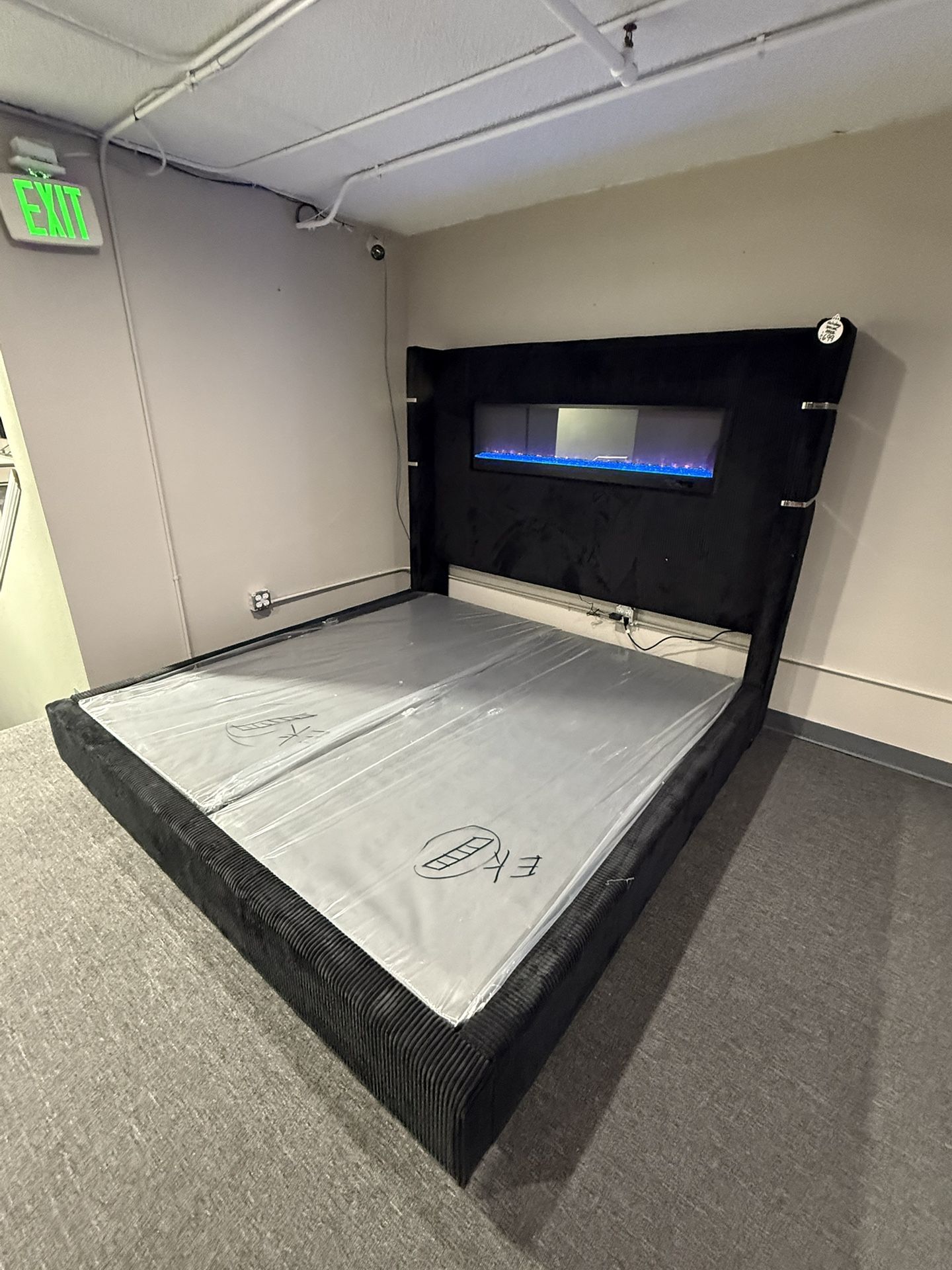 King Bed Frame With Fireplace