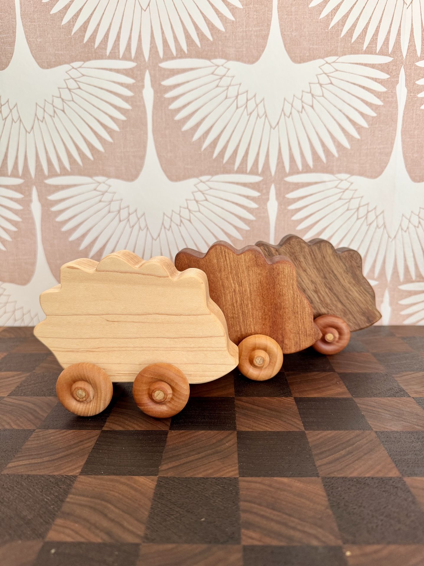 Wooden Montessori Hedgehog Toy | Natural Hardwood