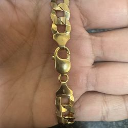 Real 14k Solid Gold Diamond Cut Flat Curb Chain