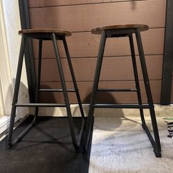 Wooden Bar Stools (2) 