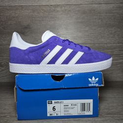 Adidas Gazelle Sneakers Purple White Size 6 Youth / 7 Women’s IE5597 New In Box