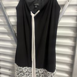 R&M Richards Dress Womens 14 Black White Sequined 