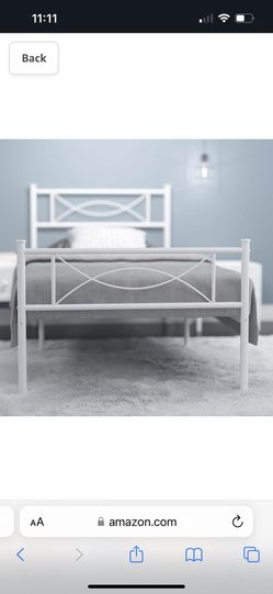 (B33) New Single Bed Platform Kids Boys Adult No Box Spring Needed Princess White Twin Size Bed Frame with Headboard and Footboard Mattress Foundation