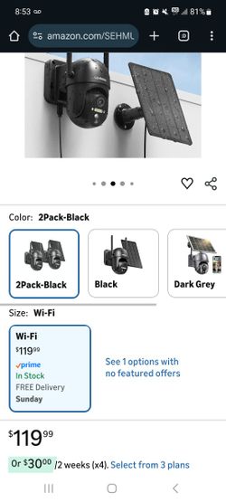 2 Solar Power Security Cameras Selling for Christmas Cash