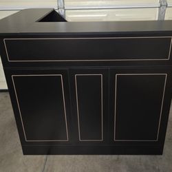 New 51.2"L - Shaped  Bar Cabinet With Stemware Racks