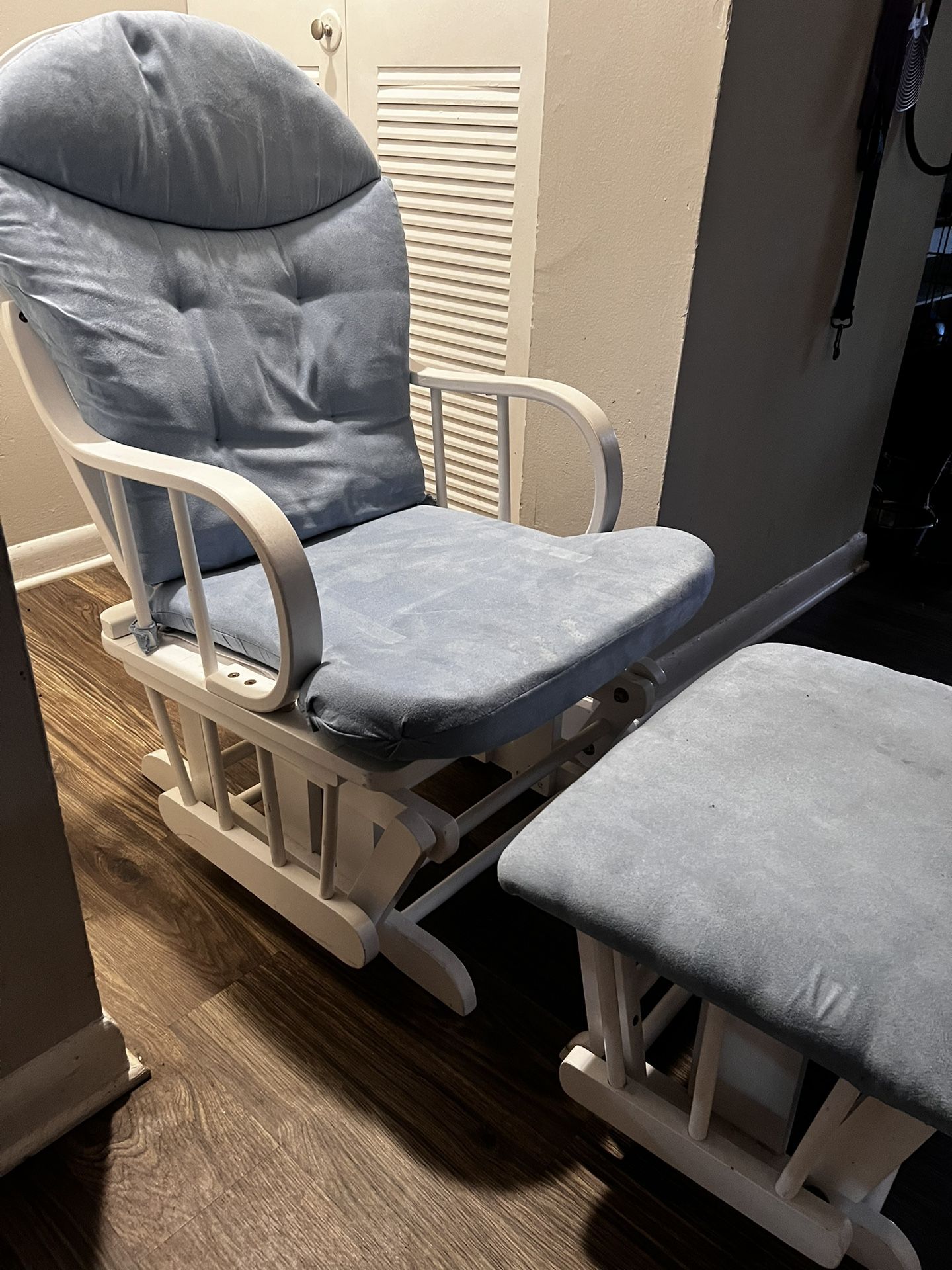 Blue And White Rocking Chair
