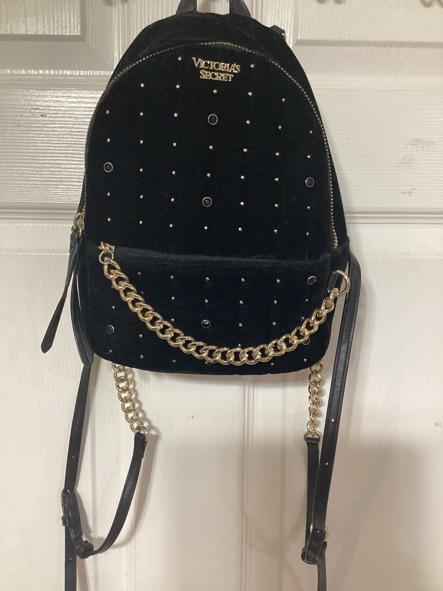 Velvet Purse Shoulder Backpack Victoria’s Secret Limited Edition Black Velvetee