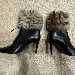 Leather Warm Boots With Natural Fur