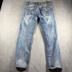 Rock Revival Chester Men’s 30x30 Jeans Relaxed Straight Distressed Denim #2163