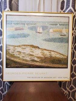 Vintage ORIGINAL GEORGES-PIERRE SEURAT "Entrance To The Harbor 1888" Print (1991) Art