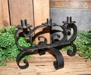 Black Vintage Wrought Iron Candleabra Candle Holder