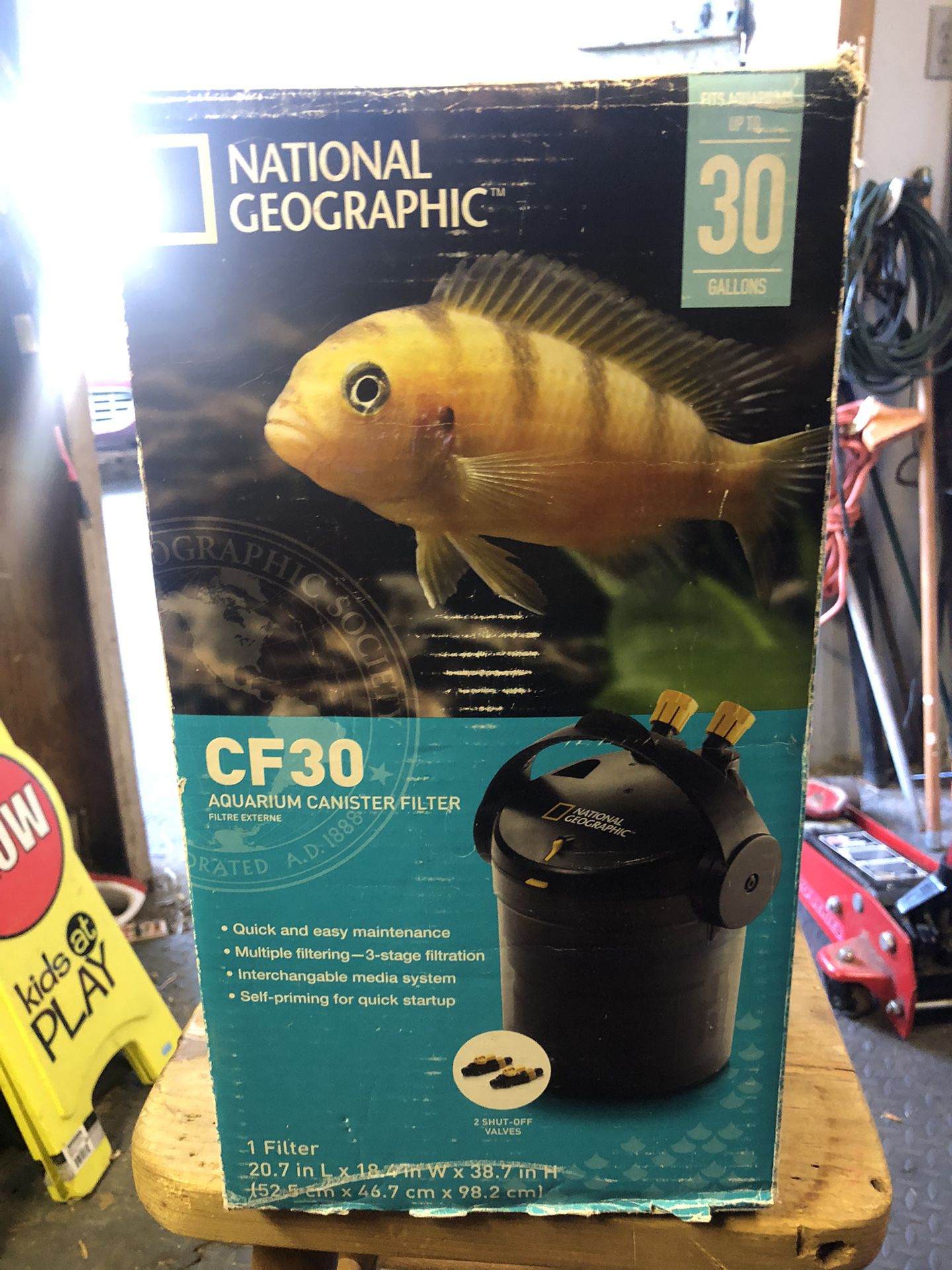 Aquarium 30 Gal. Canister Filter With Extra Filter Media and Filters CF30