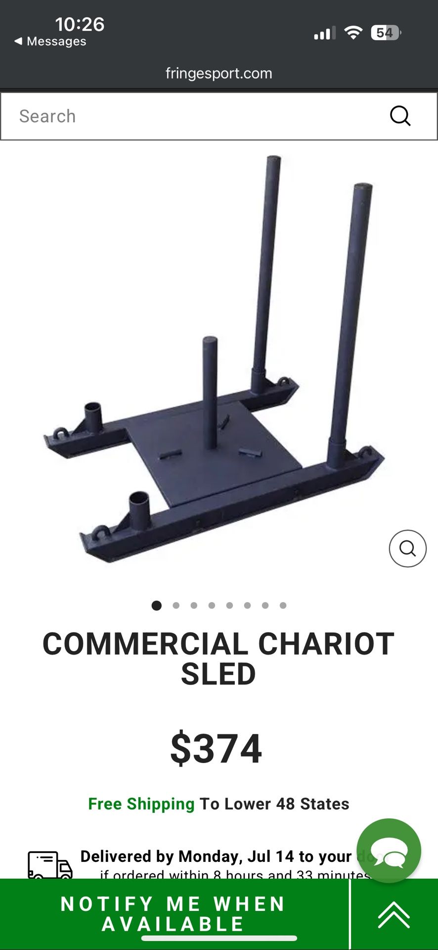 BRAND NEW FRINGE SPORT COMMERCIAL CHARIOT SLED