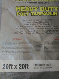 20x20 gray heavy duty tarp
