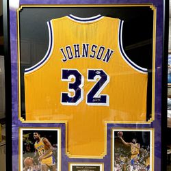Magic Johnson. Lakers. Custom Framed Jersey