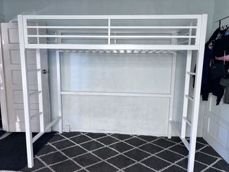Orson White Metal Loft Bed
