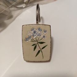 12 Blue/White Flower Shower Curtain Hooks 