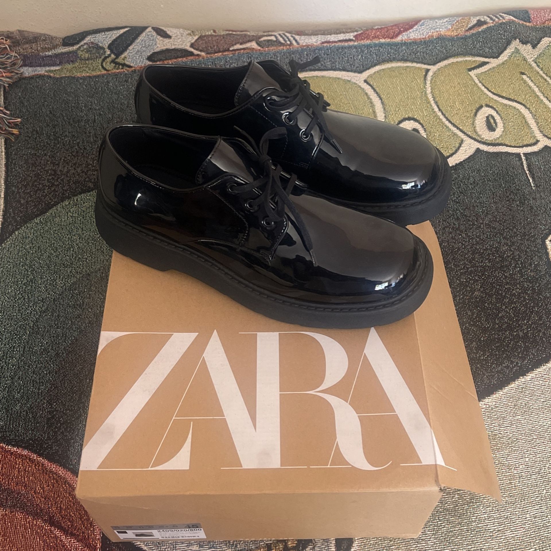 ZARA MEN SZ 12 Glossy Dress SHOE