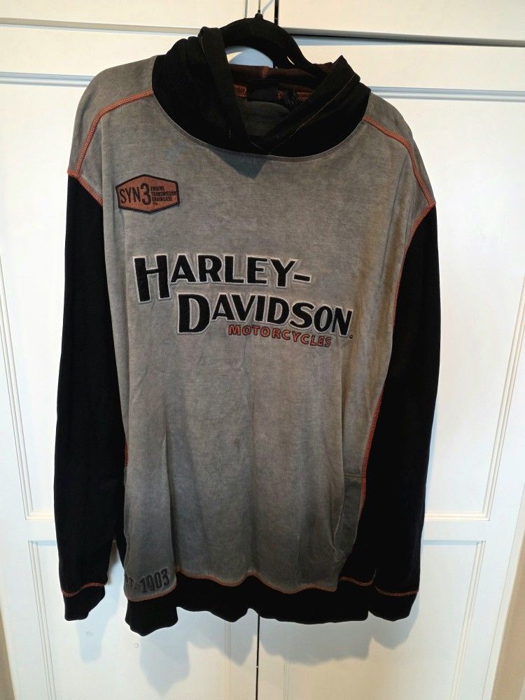 Harley Davidson Embroidered Sweatshirt Hoodie - Unisex 2XL (Tall)